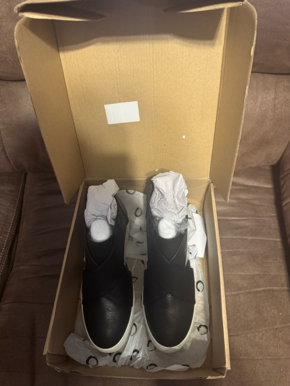 Journee Collection Black Wedge Sneakers